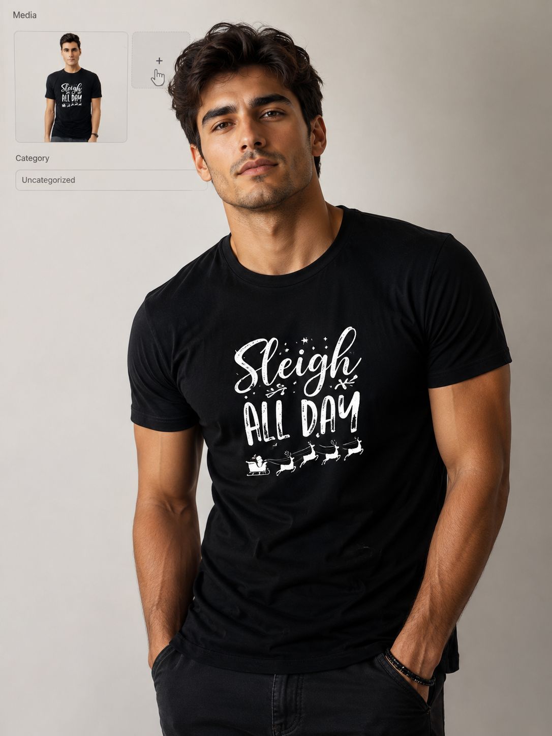 Round Neck T-Shirt (Black, S)